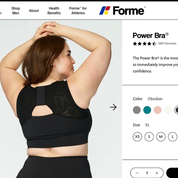 **NEW** Forme Power Bra size XL Black - Picture 5 of 7